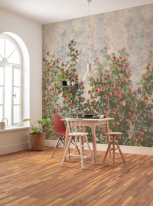 Digitaldruck Vlies Fototapete | Wall Roses | 300 x 250 cm