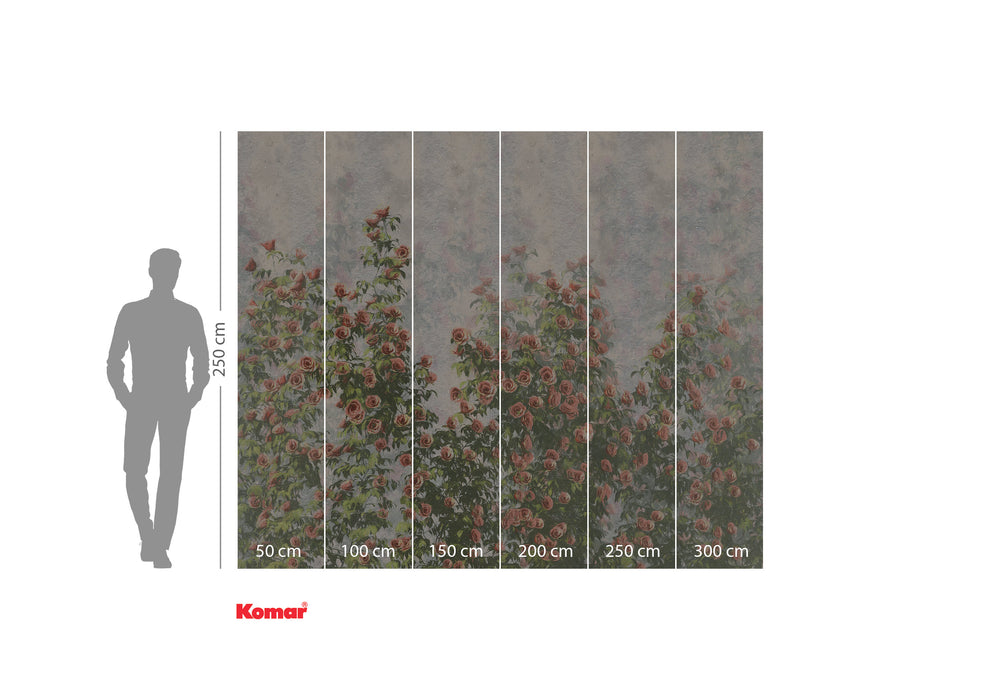 Digitaldruck Vlies Fototapete | Wall Roses | 300 x 250 cm