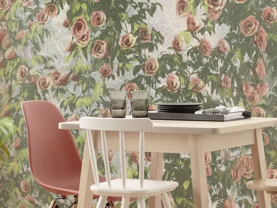 Digitaldruck Vlies Fototapete | Wall Roses | 300 x 250 cm