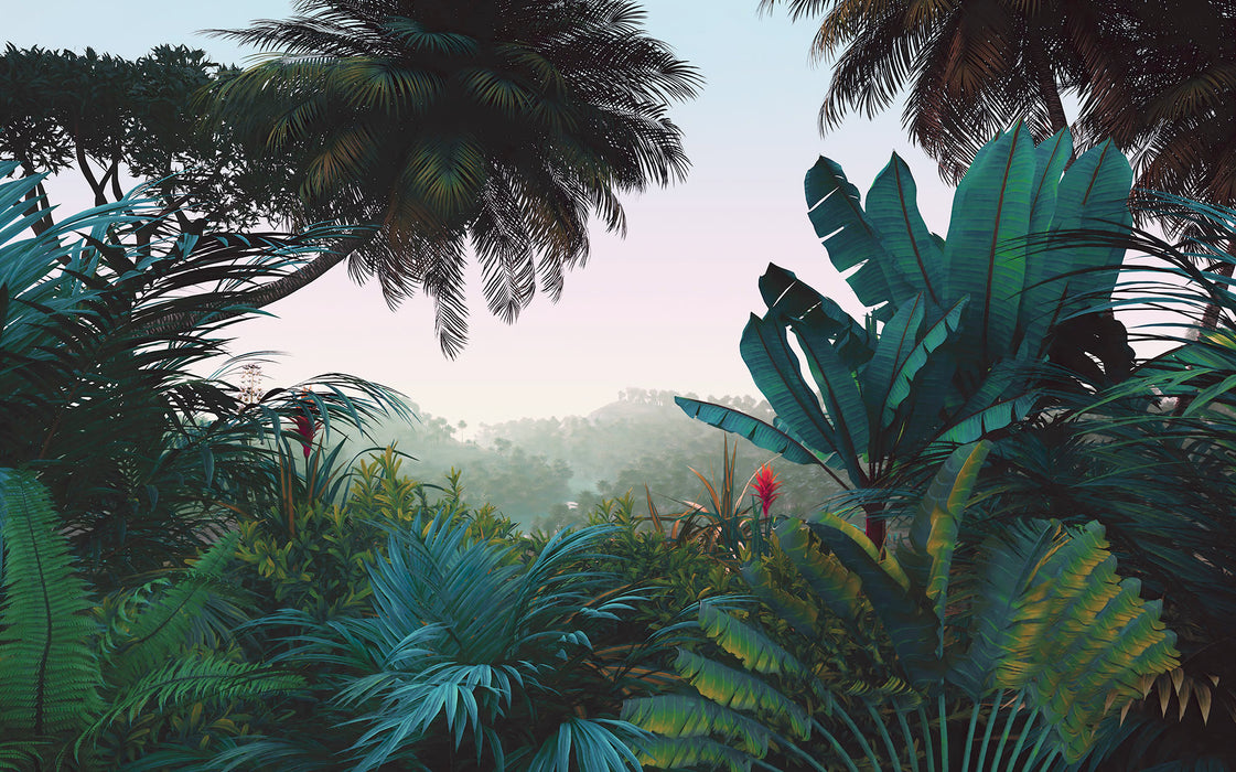 Digitaldruck Vlies Fototapete | Jungle Morning | 400 x 250 cm