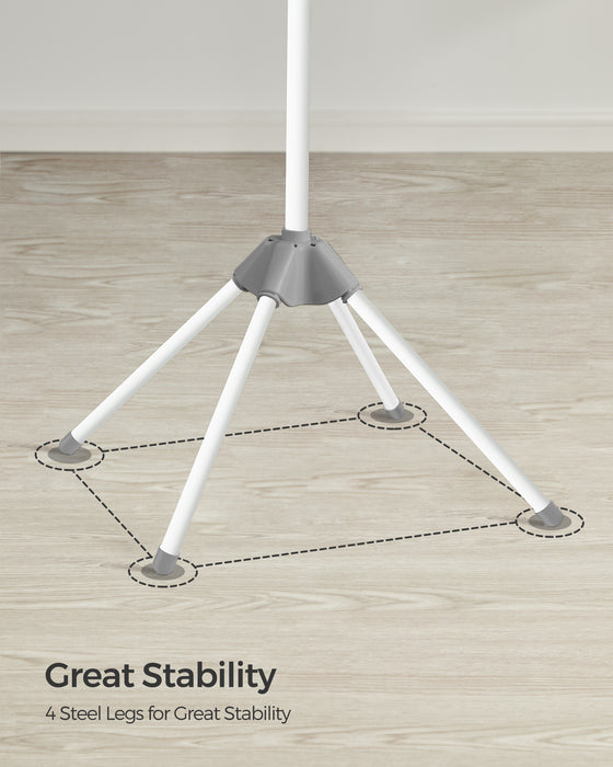 SONGMICS | Wäscheständer mit 3 drehbaren Armen und 4 Beinen grau-weiß