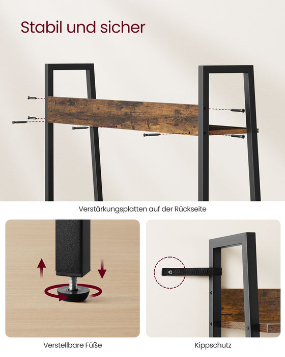 VASAGLE | Bücherregal 5 Ebenen Industrie-Design vintagebraun-tintenschwarz