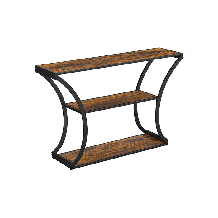 AUSLAUF VASAGLE | Console Table, Hallway Table, Curved Legs, Extended Table Top, for Living Room, Hallway, Bedroom, Vintage Brown/Black LNT089B01