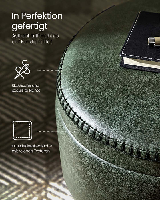 NEU | VASAGLE | EKHO Kollektion - Runder Sitzhocker Schminktisch Hocker Ottoman