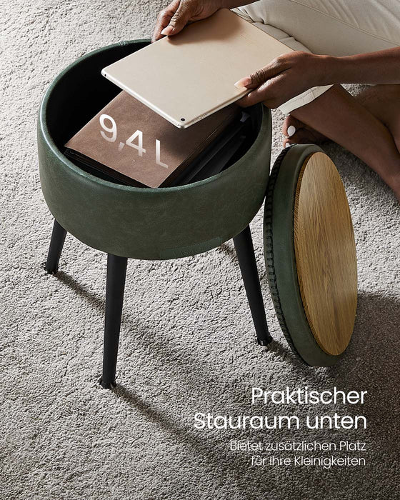 NEU | VASAGLE | EKHO Kollektion - Runder Sitzhocker Schminktisch Hocker Ottoman