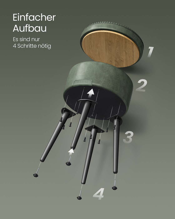 NEU | VASAGLE | EKHO Kollektion - Runder Sitzhocker Schminktisch Hocker Ottoman