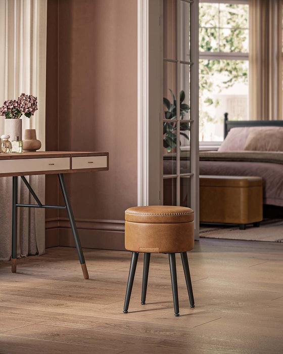 NEU | VASAGLE | EKHO Kollektion - Sitzbank mit Stauraum Mid-Century-Stil rund karamellbraun