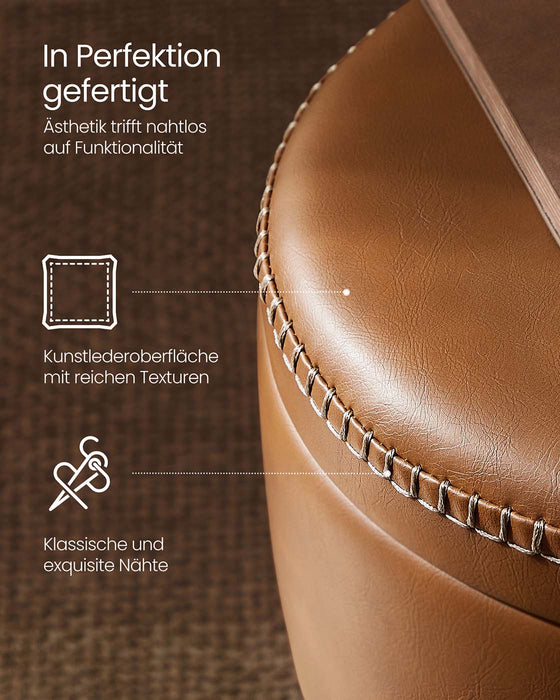 NEU | VASAGLE | EKHO Kollektion - Sitzbank mit Stauraum Mid-Century-Stil rund karamellbraun