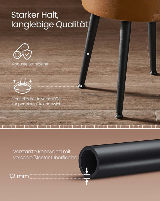 NEU | VASAGLE | EKHO Kollektion - Sitzbank mit Stauraum Mid-Century-Stil rund karamellbraun
