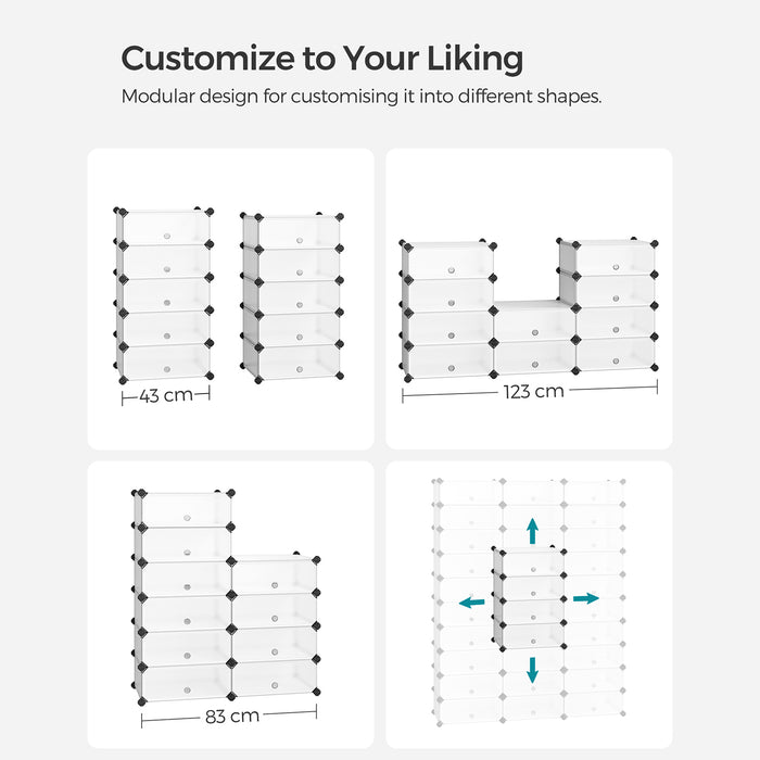 NEU | SONGMICS | Steckregal mit Türen 10 Fächer Weiß