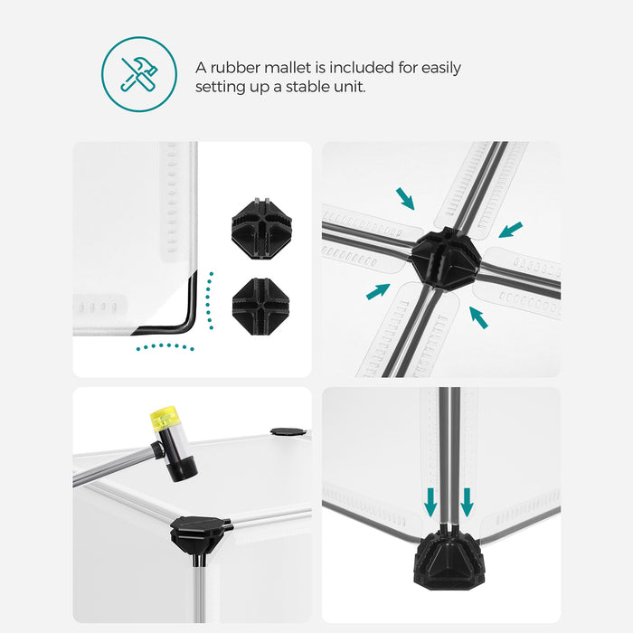 NEU | SONGMICS | Steckregal mit Türen 10 Fächer Weiß