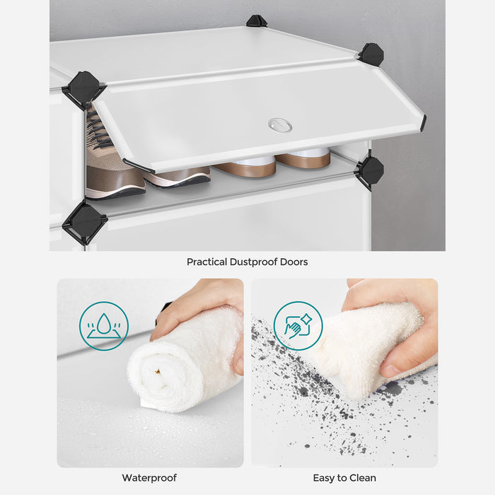 NEU | SONGMICS | Steckregal mit Türen 10 Fächer Weiß