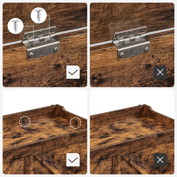 AUSLAUF VASAGLE | Storage Chest, Storage Bench, Blanket Box with 2 Safety Hinges, Shoe Storage Bench, Barn Style, 40 x 100 x 46 cm, for Hallway, Bedroom, Living Room, rustikal braun LSB060T01