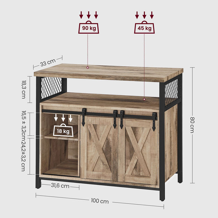 AUSLAUF VASAGLE | Dining Sideboard, Kitchen Cupboard, Storage Cabinet,108.5x43.5x20cm,LSC092B50