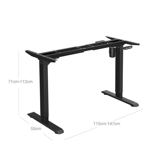 AUSLAUF SONGMICS | Electric Standing Desk Frame with Motorized Height Adjustment, Adjustable Length, Steel, Black LSD010B01V1