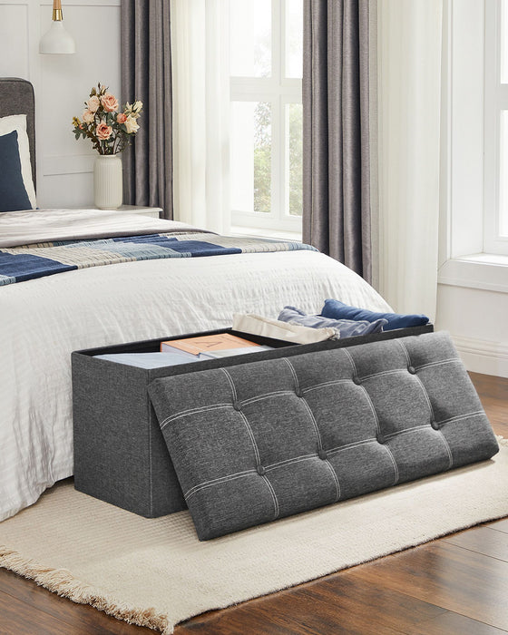 NEU | SONGMICS | Sitzbank mit Stauraum für Schlafzimmer dunkelgrau