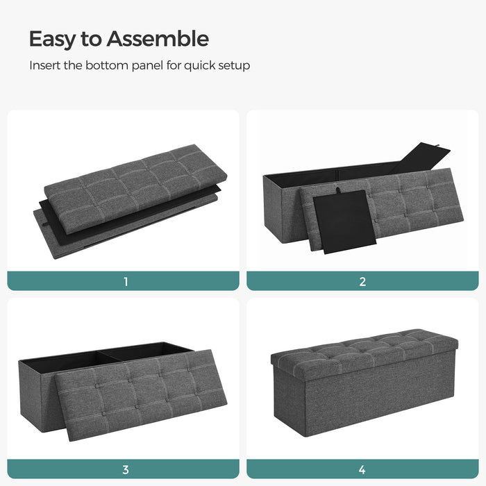 NEU | SONGMICS | Sitzbank mit Stauraum für Schlafzimmer dunkelgrau