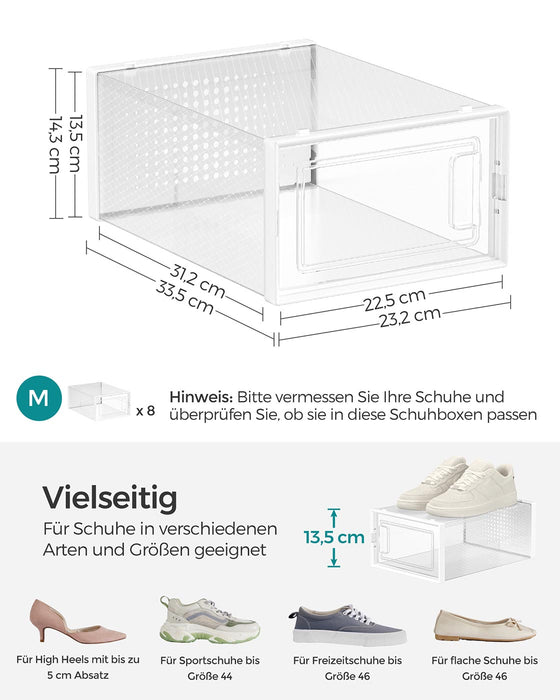 NEU | SONGMICS | Faltbare Schuhboxen 8er Set
