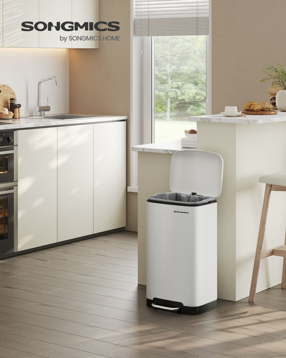 SONGMICS | Mülleimer 30 L Weiß