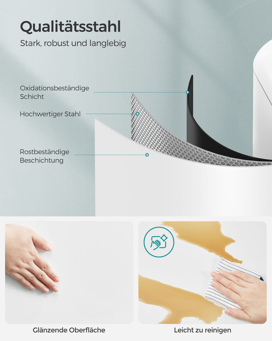 SONGMICS | Mülleimer 30 L Weiß