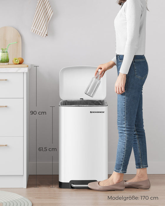 SONGMICS | Mülleimer 30 L Weiß