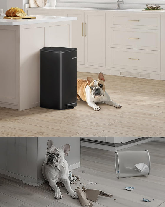 SONGMICS | Mülleimer 30 Liter aus Stahl tintenschwarz