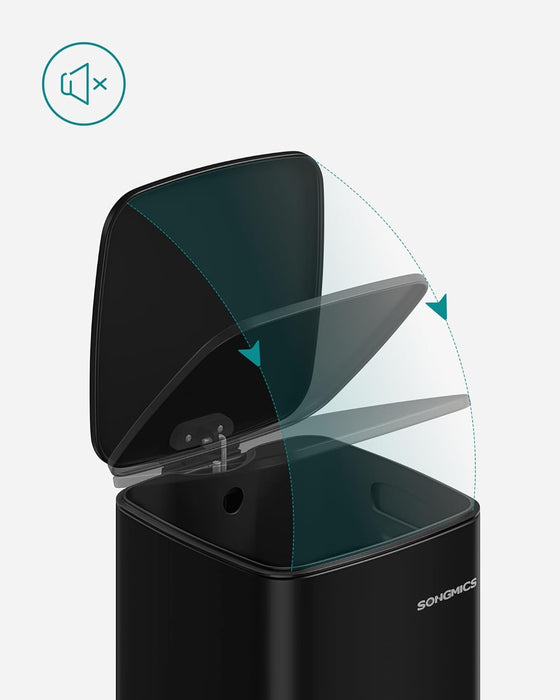 SONGMICS | Mülleimer 30 Liter aus Stahl tintenschwarz