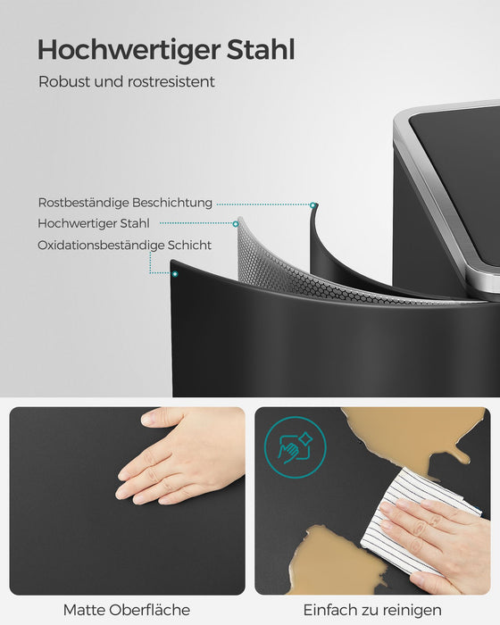 NEU | SONGMICS | Mülleimer 60 Liter (2 x 30 L) Schwarz