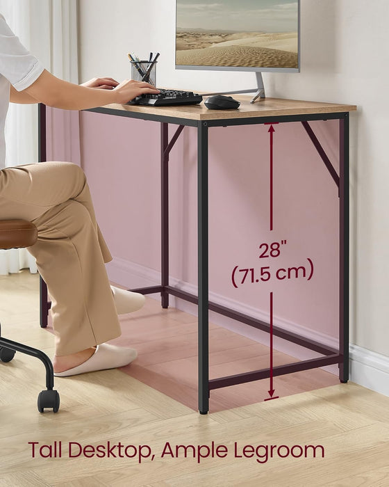 VASAGLE | Bürotisch 100 x 50 x 76 cm kamelbraun-tintenschwarz