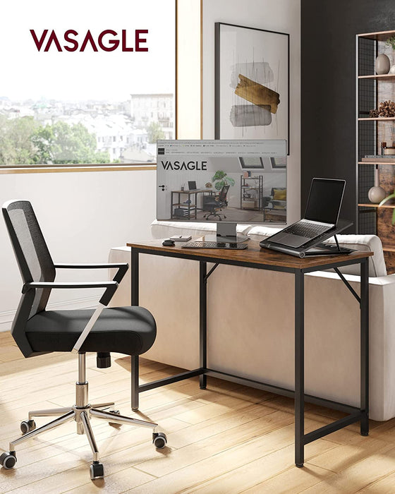 AUSLAUF VASAGLE | Computer Desk, Writing Desk, Small Office Table, 50 x 100 x 75 cm, Study, Home Office, Simple Assembly, Steel, Industrial Design, rustikal braun und Black LWD41XV1