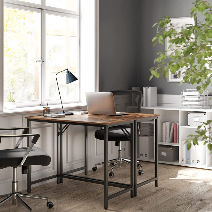 AUSLAUF VASAGLE | Computer Desk, Writing Desk, Small Office Table, 50 x 100 x 75 cm, Study, Home Office, Simple Assembly, Steel, Industrial Design, rustikal braun und Black LWD41XV1