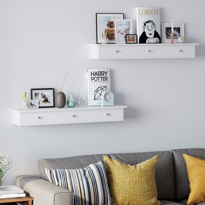 NEU | SONGMICS | Wandregal mit Schubladen Weiß