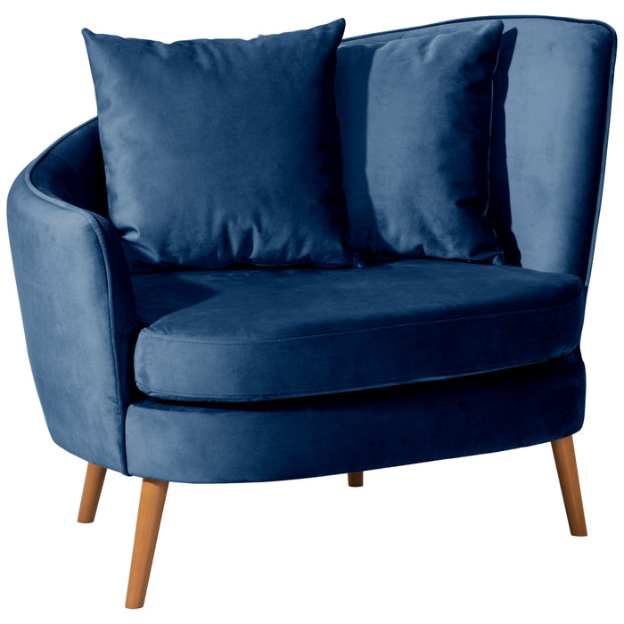 NEU Max Winzer | Miranda | Sessel | Samtvelours | Füße Buche Eichefarbig Lackiert (konisch rund)