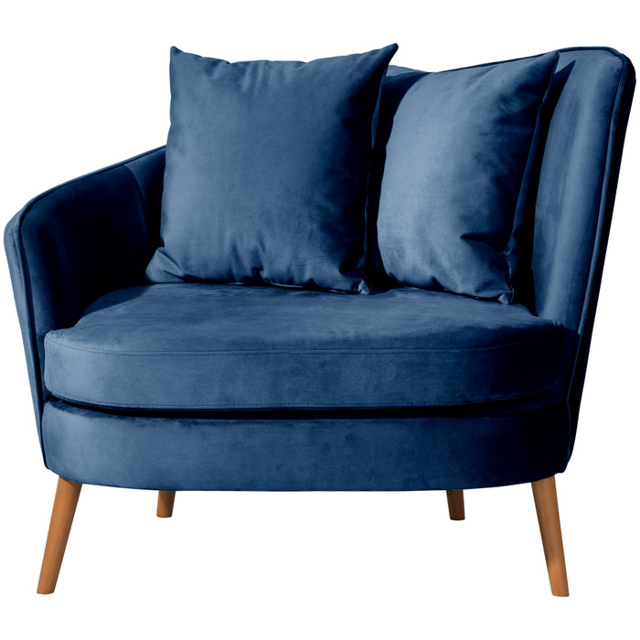 NEU Max Winzer | Miranda | Sessel | Samtvelours | Füße Buche Eichefarbig Lackiert (konisch rund)