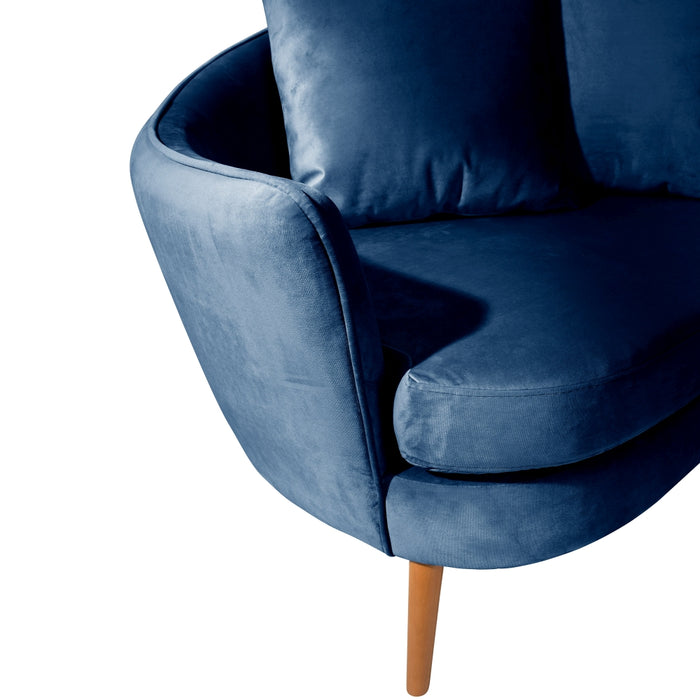 NEU Max Winzer | Miranda | Sessel | Samtvelours | Füße Buche Eichefarbig Lackiert (konisch rund)