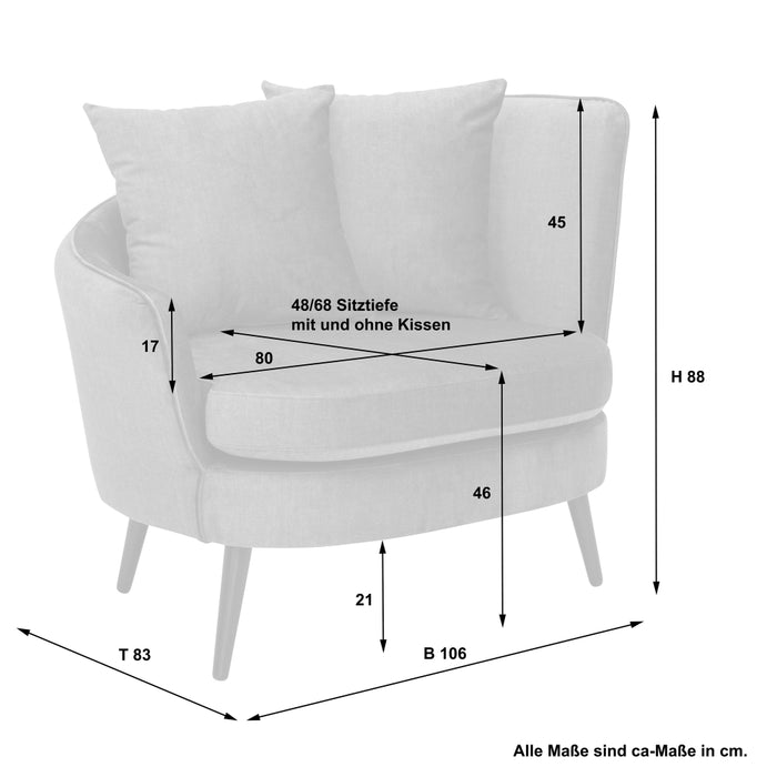 Miranda | Sessel | Samtvelours | Dunkelblau