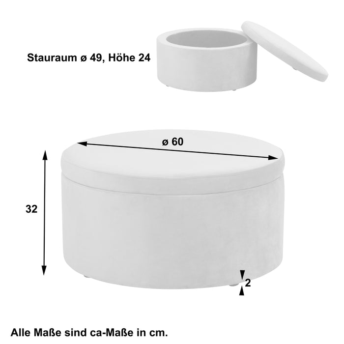 NEU Max Winzer | Moonlight | Hocker | Kinderhocker | Samtvelours | Füße Kunststoff Schwarz (Gleiter)