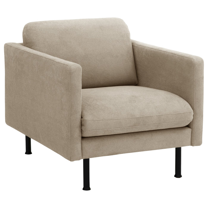 NEU Max Winzer | Nathan | Sessel | Beige | Flachgewebe | Metall Schwarz (rund)