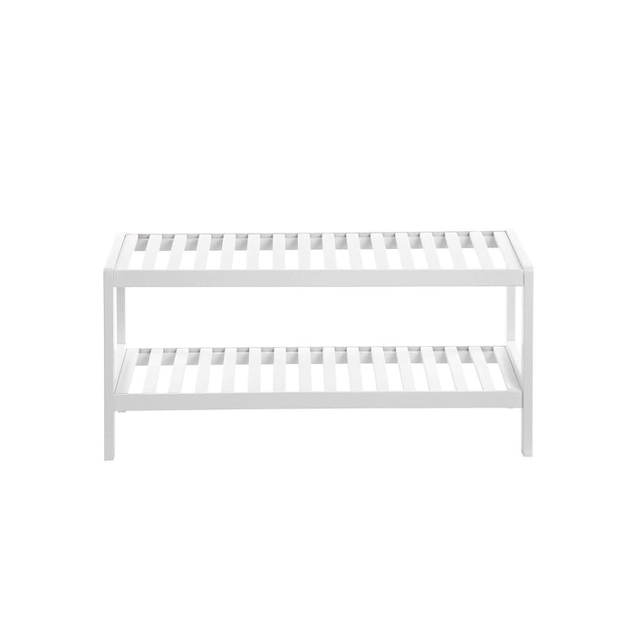 SONGMICS | Schlichtes Schuhregal Bambus Weiß