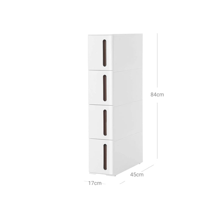 SONGMICS | Nischenregal mit 4 SchubladenNischenregal mit Rollen und 4 Schubladen