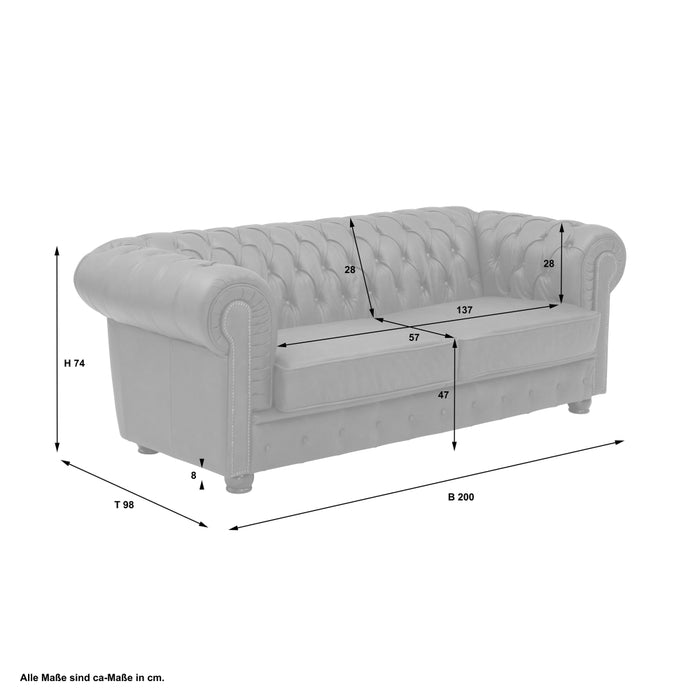 NEU Max Winzer | Norwin | Sofa | Sofa 3-Sitzer | Echtleder (Antikoptik | Füße Buche Nussbaum Dunkel Lackiert (gedrechselt)