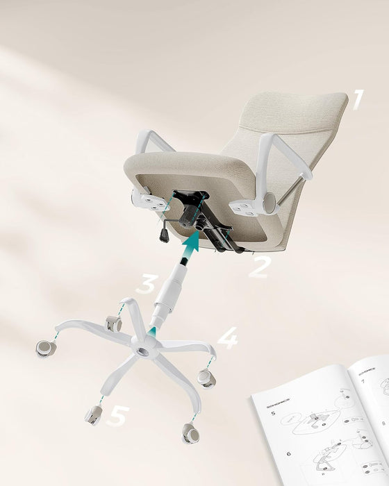 AUSLAUF SONGMICS | Office Chair, Ergonomic Swivel Chair, Padded Seat, Fabric Cover, Adjustable und Tilting