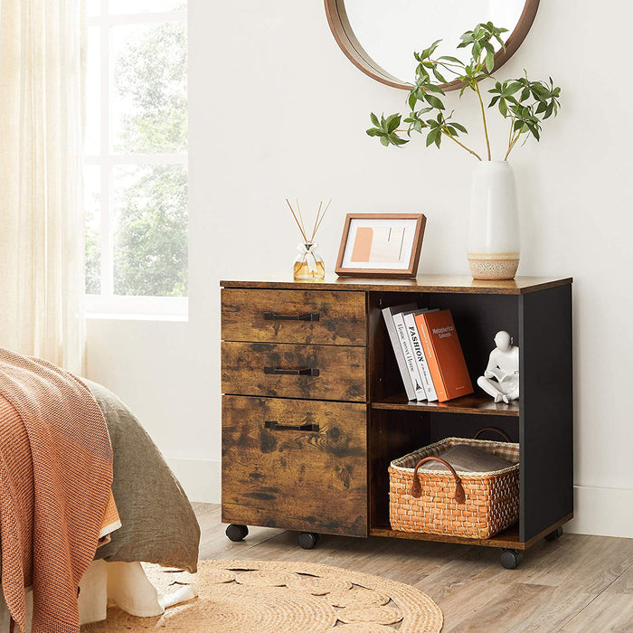 VASAGLE | Industriestil Aktenschrank mit Rollen