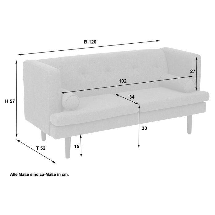 NEU Max Winzer | Orion | Sofa | Sofa 2-Sitzer | Flachgewebe | Füße Buche Schwarz (rund)
