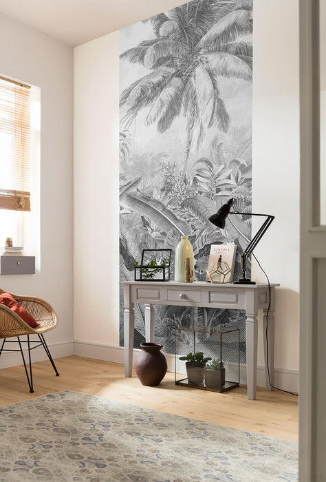Digitaldruck Vlies Fototapete | Amazonia Black and White Panel | 100 x 250 cm