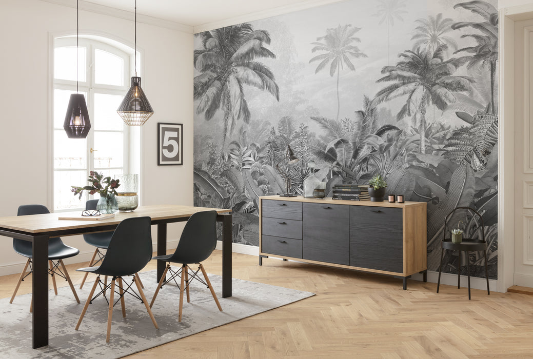Digitaldruck Vlies Fototapete | Amazonia Black & White | 400 x 250 cm