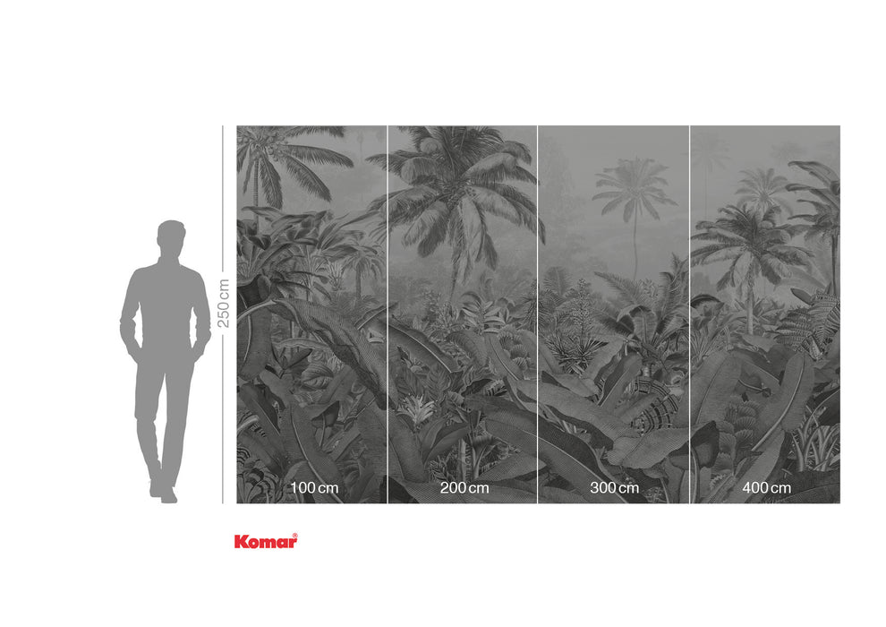 Digitaldruck Vlies Fototapete | Amazonia Black & White | 400 x 250 cm