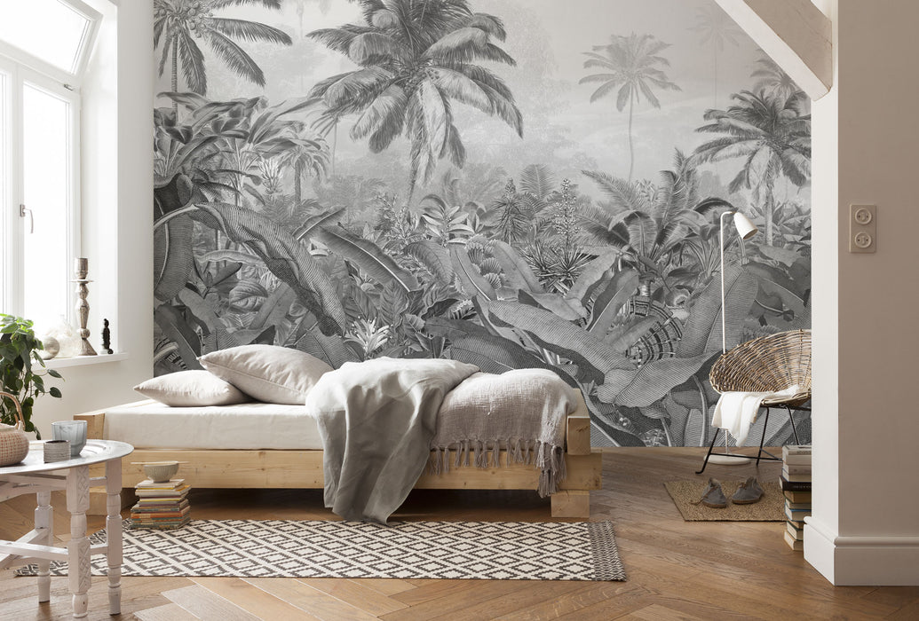 Digitaldruck Vlies Fototapete | Amazonia Black & White | 400 x 250 cm