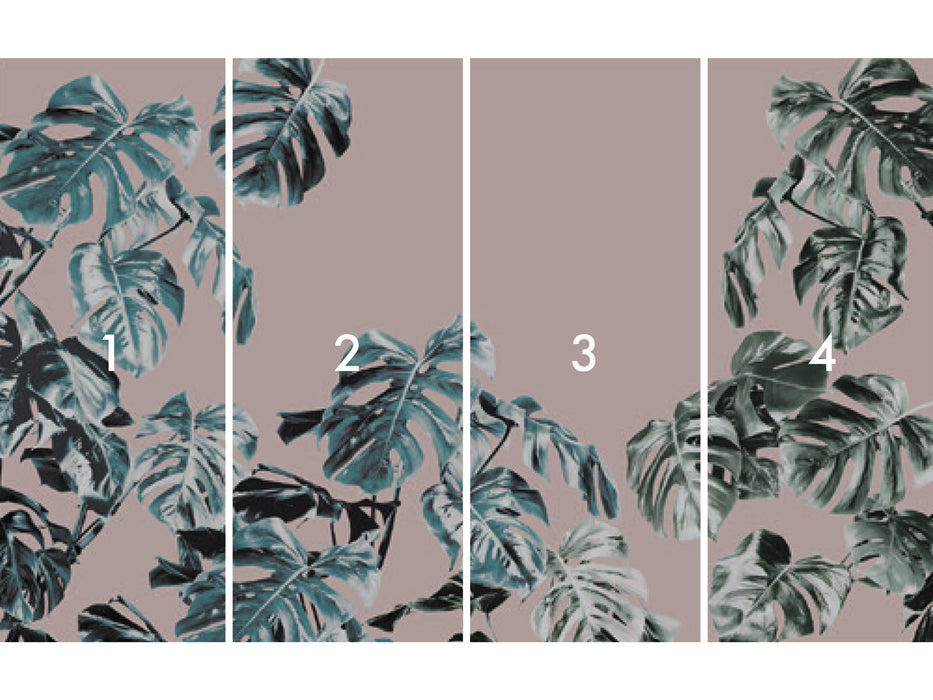 Digitaldruck Vlies Fototapete | Monstera Rosé | 400 x 250 cm