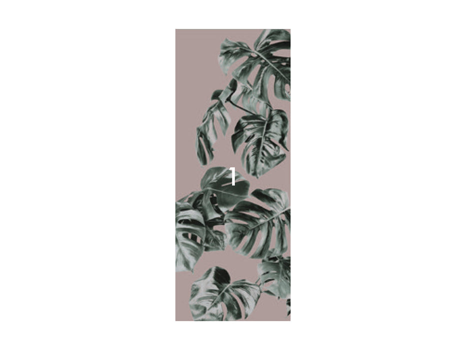 Digitaldruck Vlies Fototapete | Monstera Rosé Panel | 100 x 250 cm